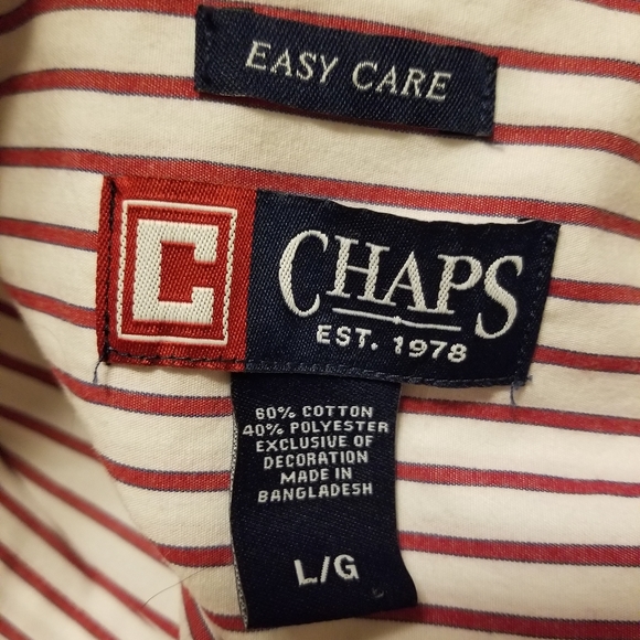 Chaps Long Sleeve Striped Button Down Size L EUC - Picture 2 of 5